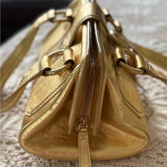 Celine Amazing! Metallic Triomphe Ella Gold Bag EUC Statement Rare - Picture 4 of 16